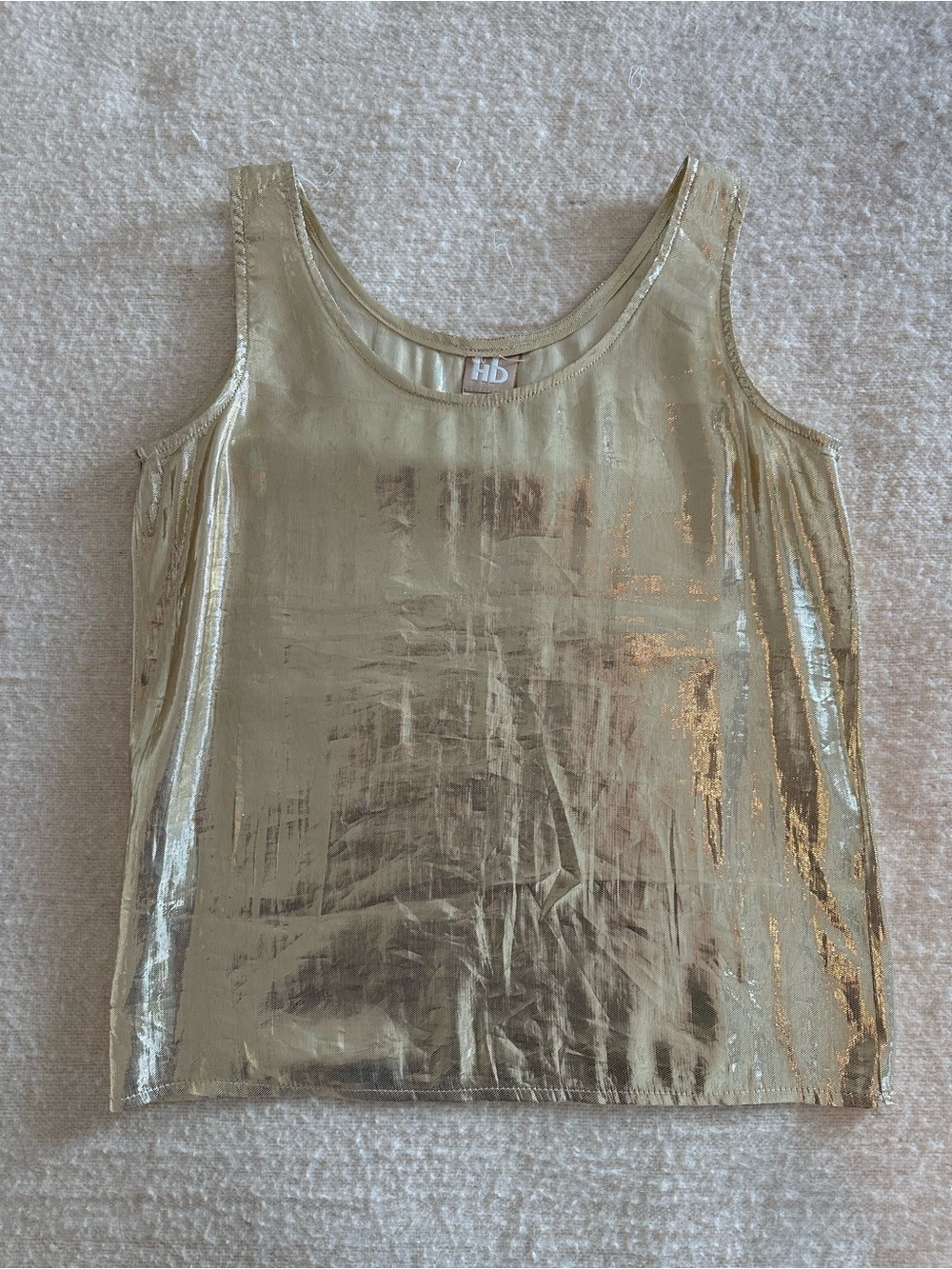 Vintage HB Tank Top Metallic Gold Size 6